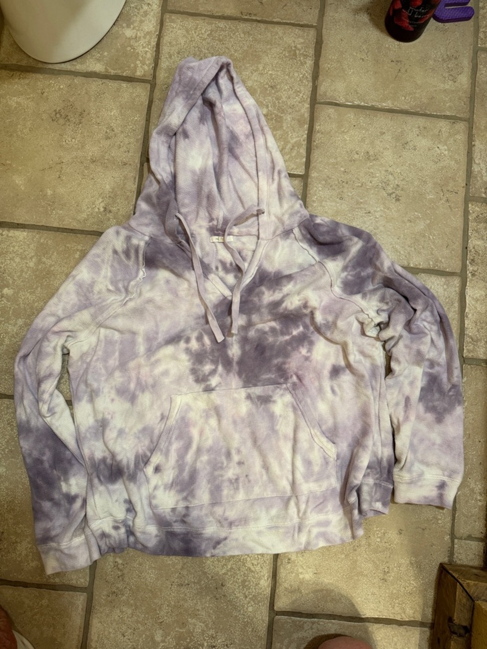 Maurices Lavender and White Tie-Dye Hooded Pullover hoodie